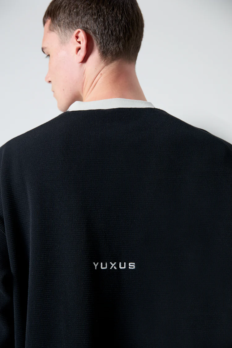 BLACK "CRONOS" WAFFLE LONGSLEEVE - Image 6